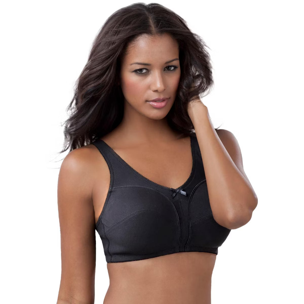 Womens Plus Size Solid Wireless Back Close Adjustable Straps Bra