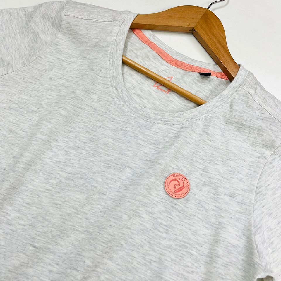 Womens Semi Long Round Neck Short Sleeve Casual Cotton T-Shirt