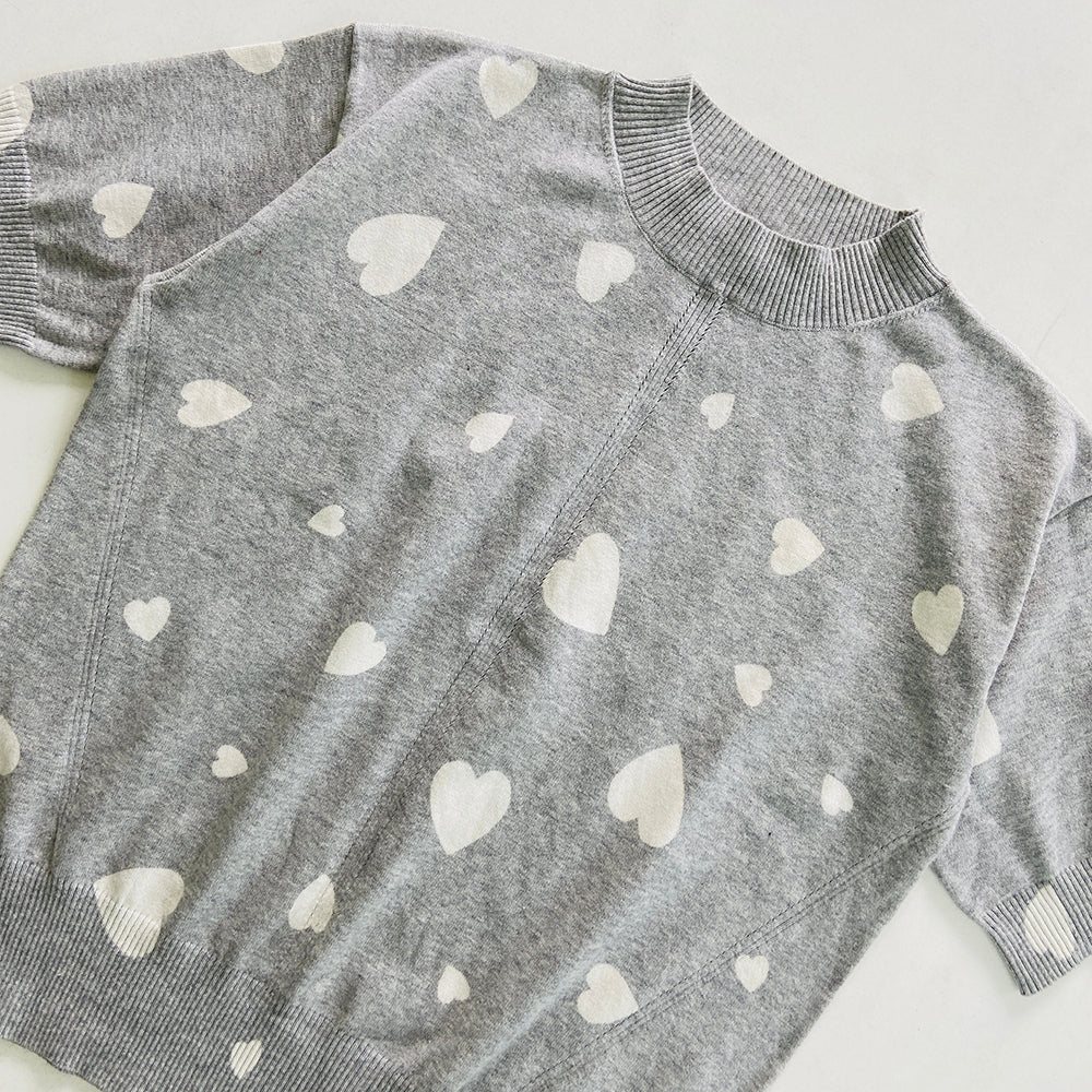 Ladies Short Sleeved Cotton Blend Knit Jumper Sweater