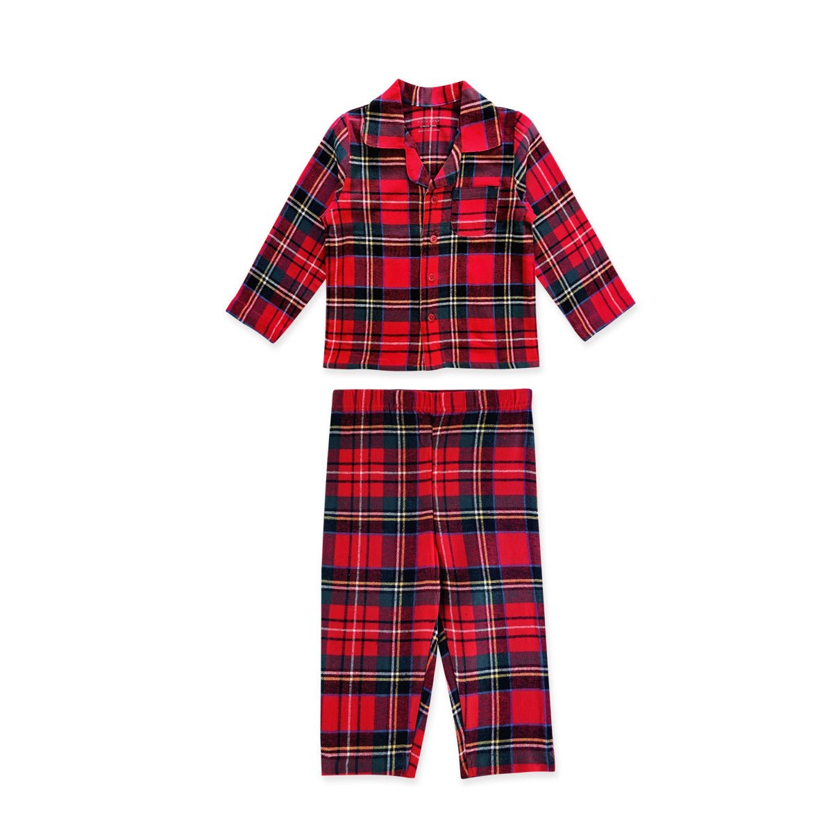 Toddler Baby Checked Flannel Night Pyjama Set