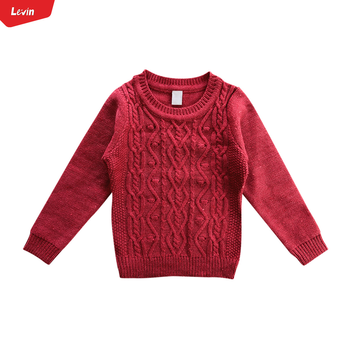 Boys Long Sleeve Solid Pullover Sweater