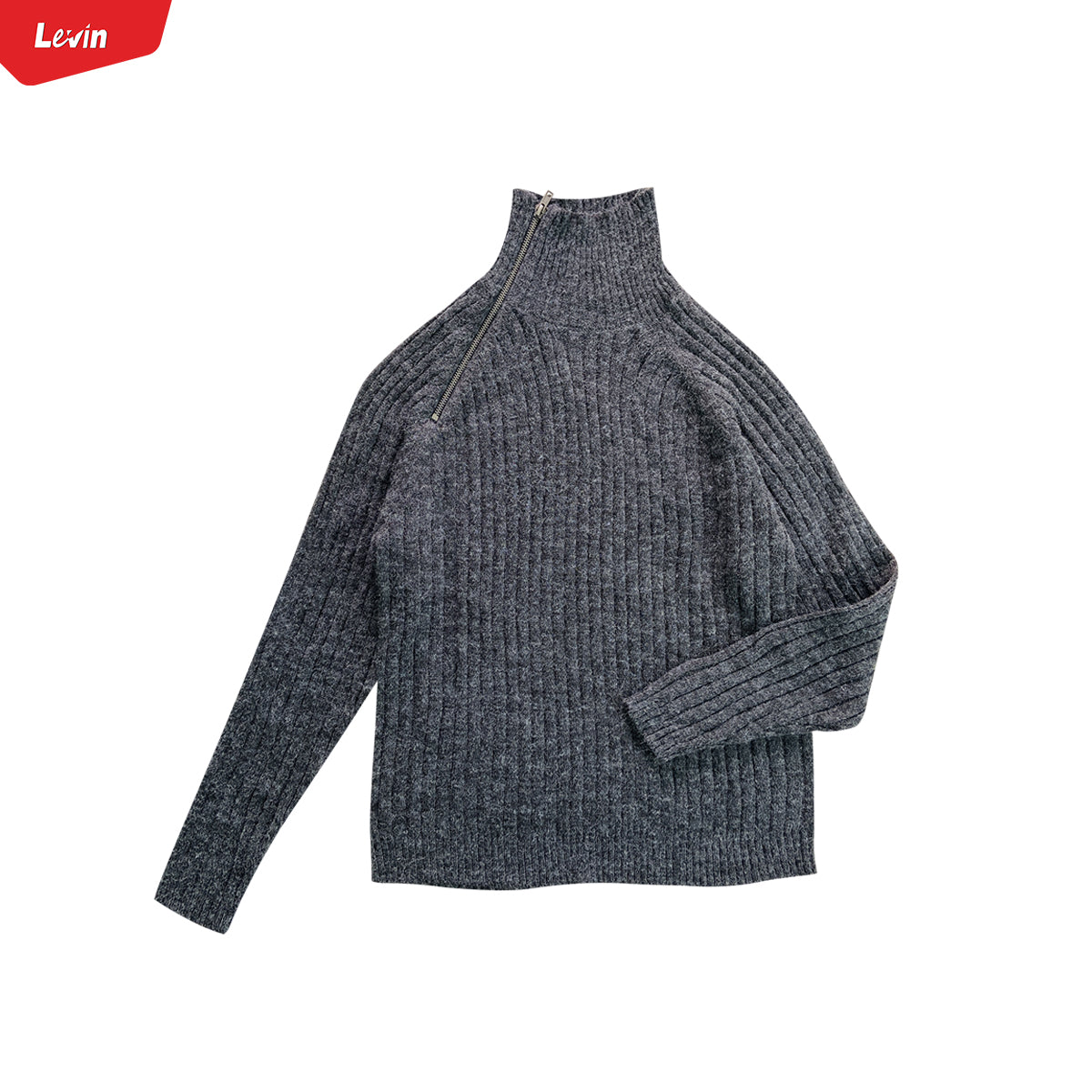 Womens Long Sleeve High Neck Ribbed Jumper Sweater