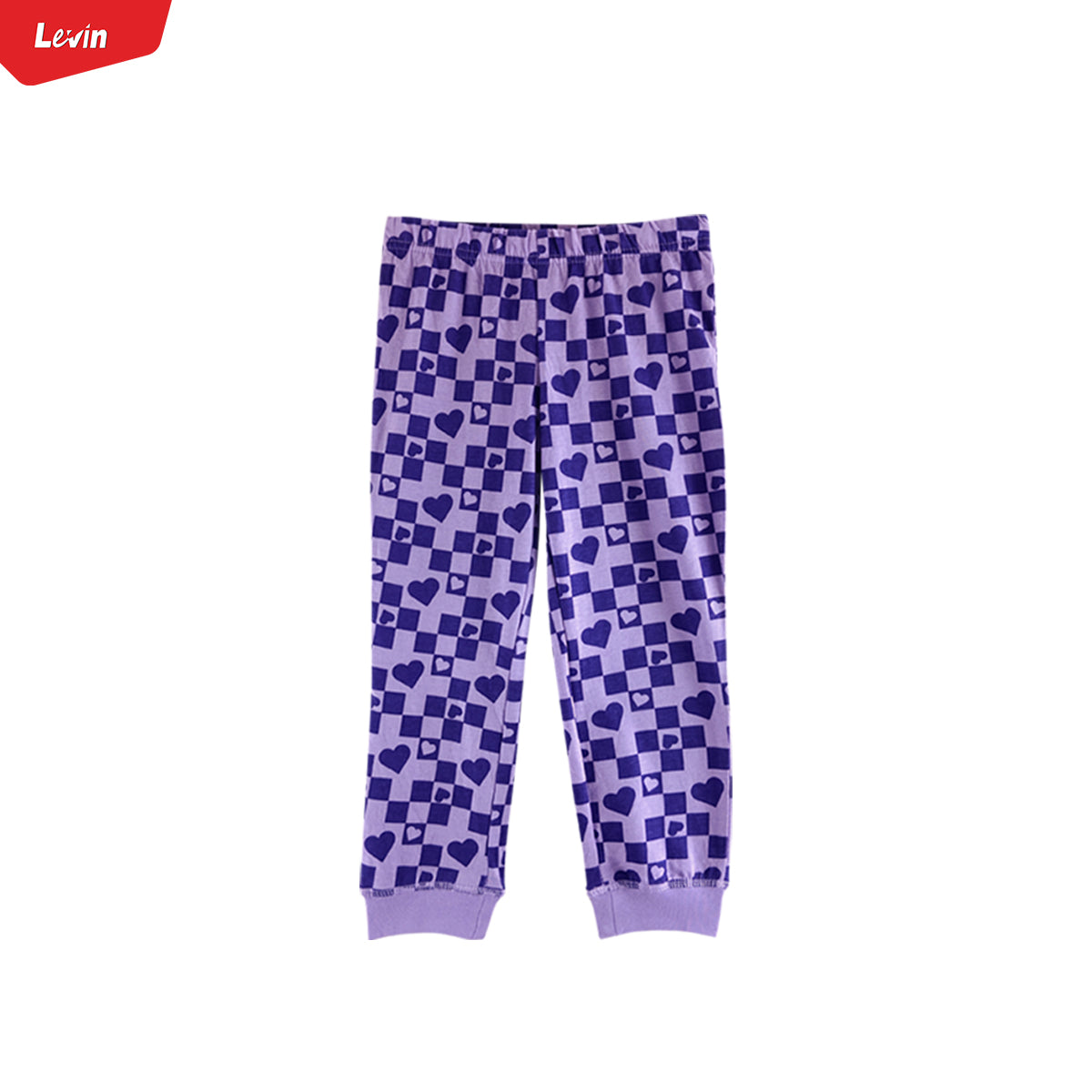 Girls Elasticated Printed Cotton Pajama With Ankle Cuff