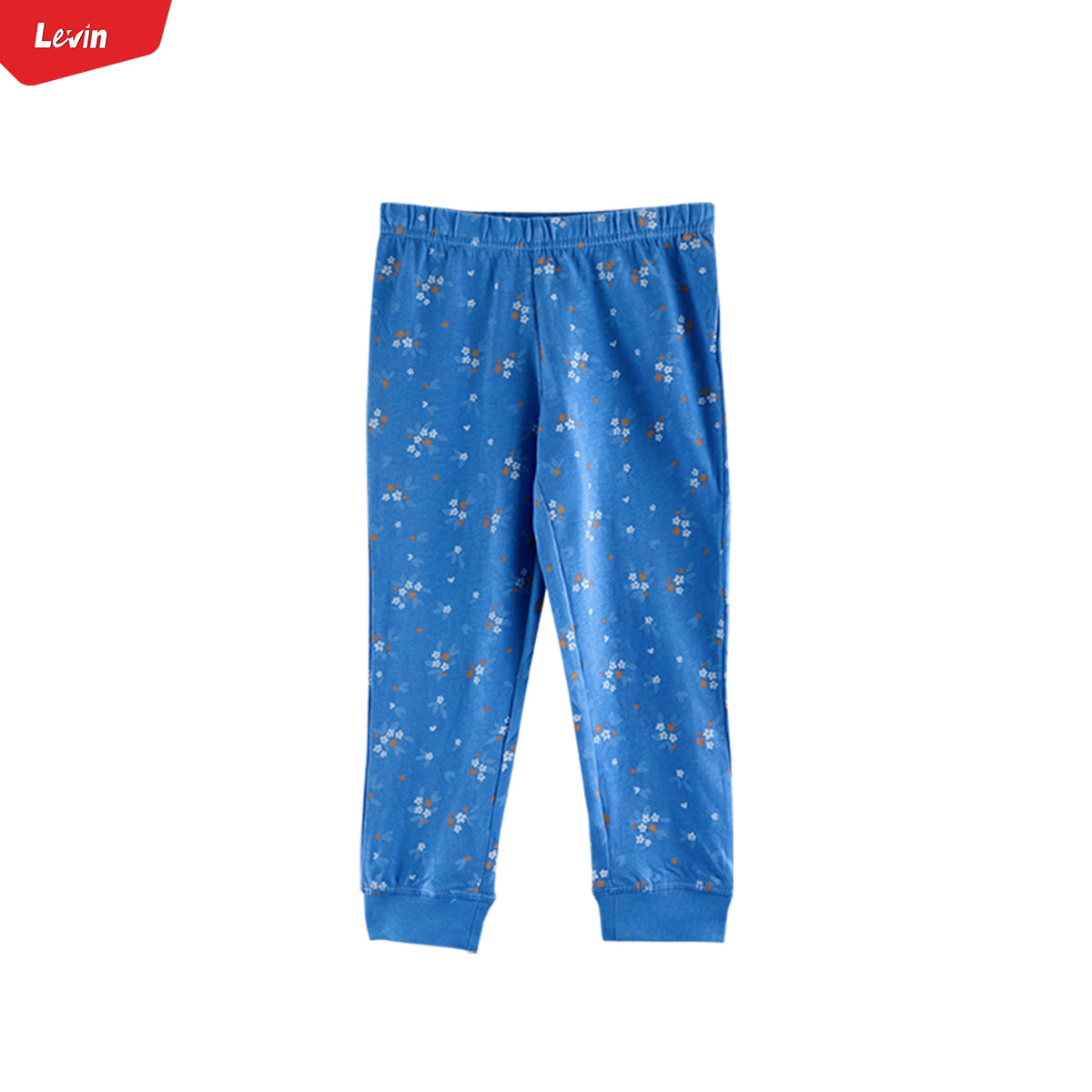 Girls Elasticated Printed Cotton Pajama With Ankle Cuff