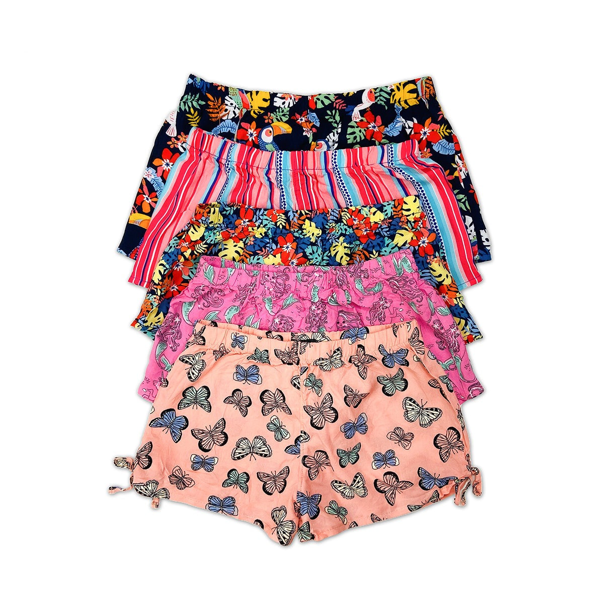 Teen Girl Floral Printed  Elastic Waist Beach Short