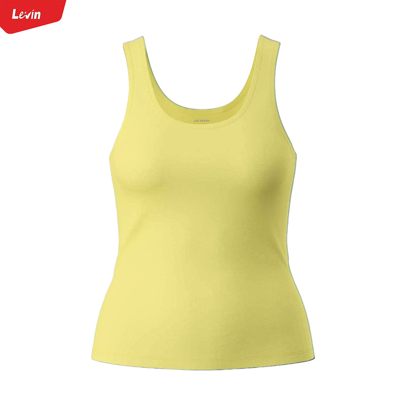 Womens Scoop Neck Organic Cotton Fitted Tank Top