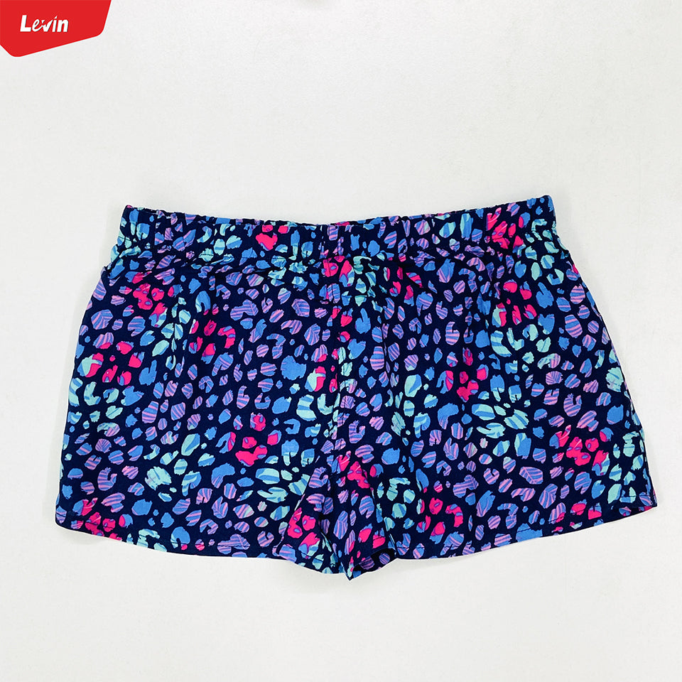 Teen Girl Floral Printed Elastic Waist Beach Short