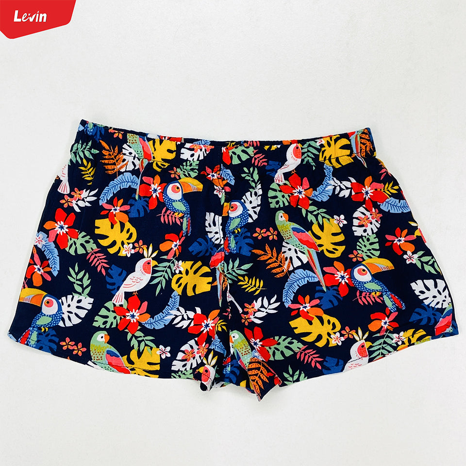 Teen Girl Floral Printed Elastic Waist Beach Short