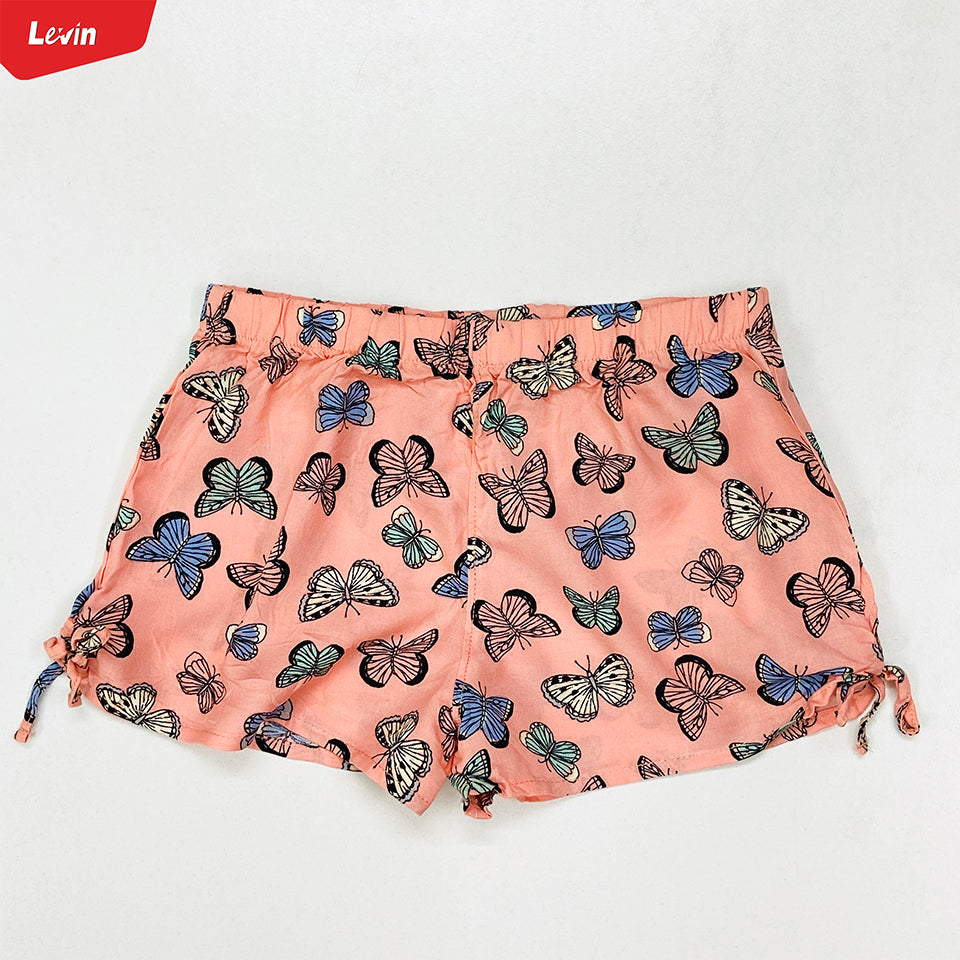 Teen Girl Floral Printed Elastic Waist Beach Short