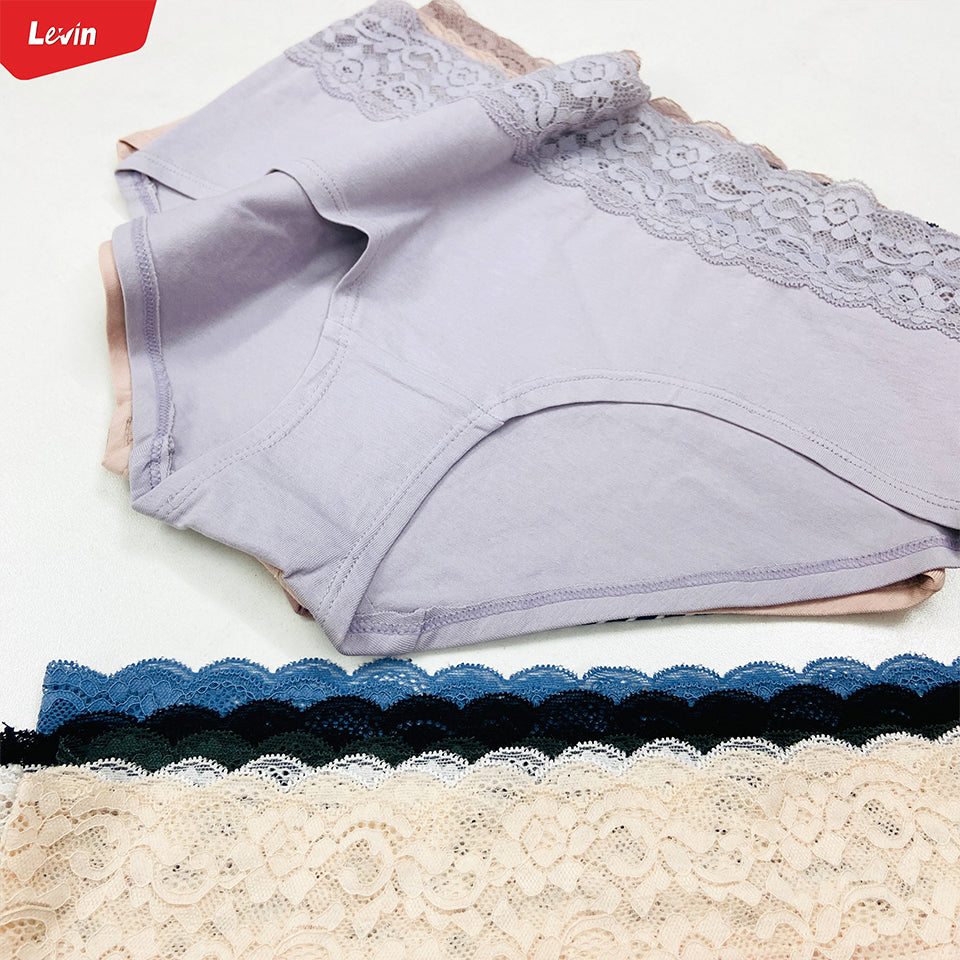 Pack of 5 Womens Mid Waist Hipster Lace Brief Panty