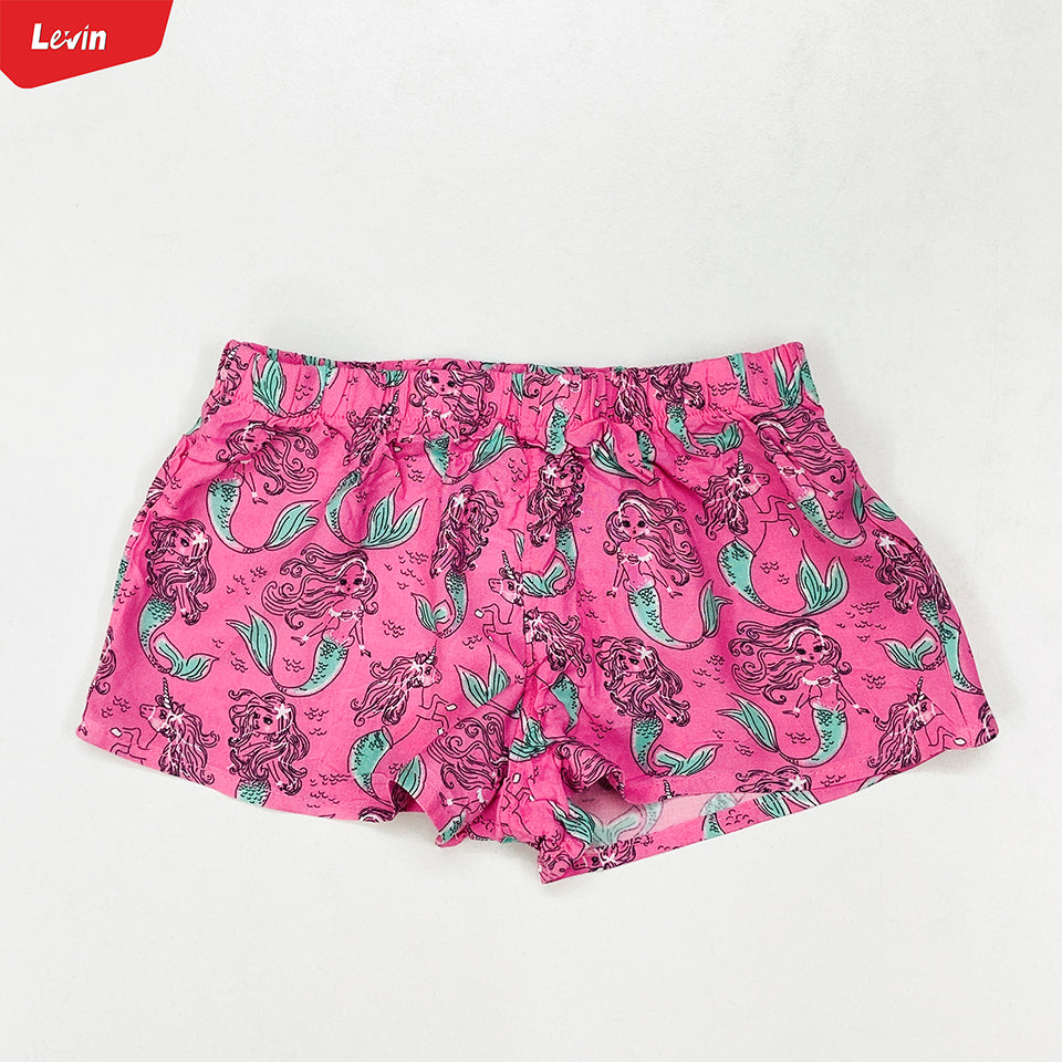 Teen Girl Floral Printed Elastic Waist Beach Short