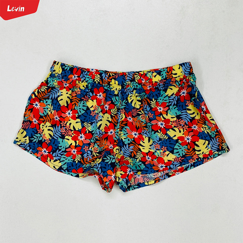 Teen Girl Floral Printed Elastic Waist Beach Short