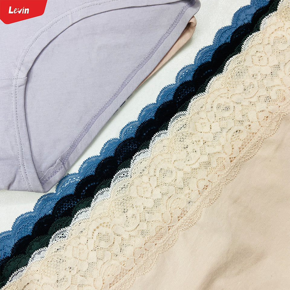 Pack of 5 Womens Mid Waist Hipster Lace Brief Panty