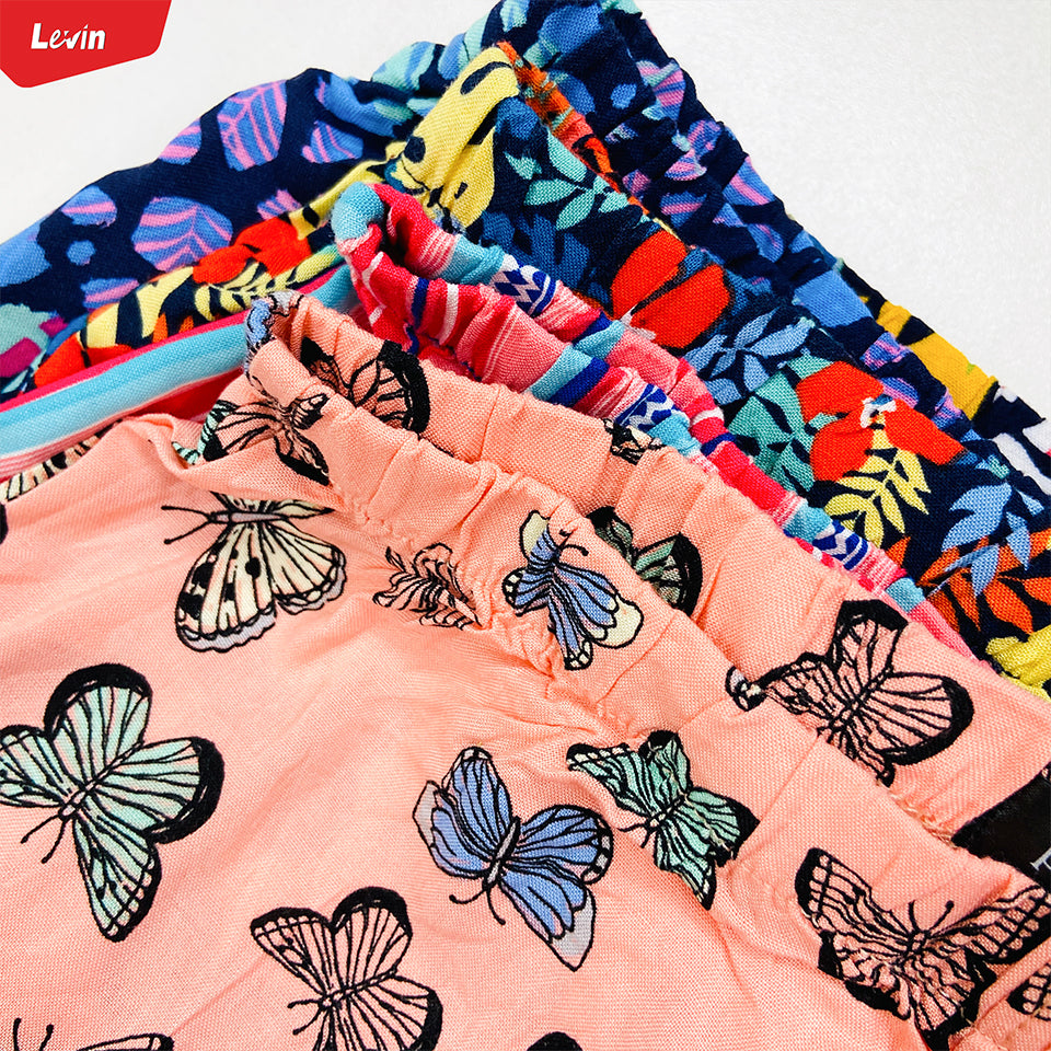 Teen Girl Floral Printed Elastic Waist Beach Short