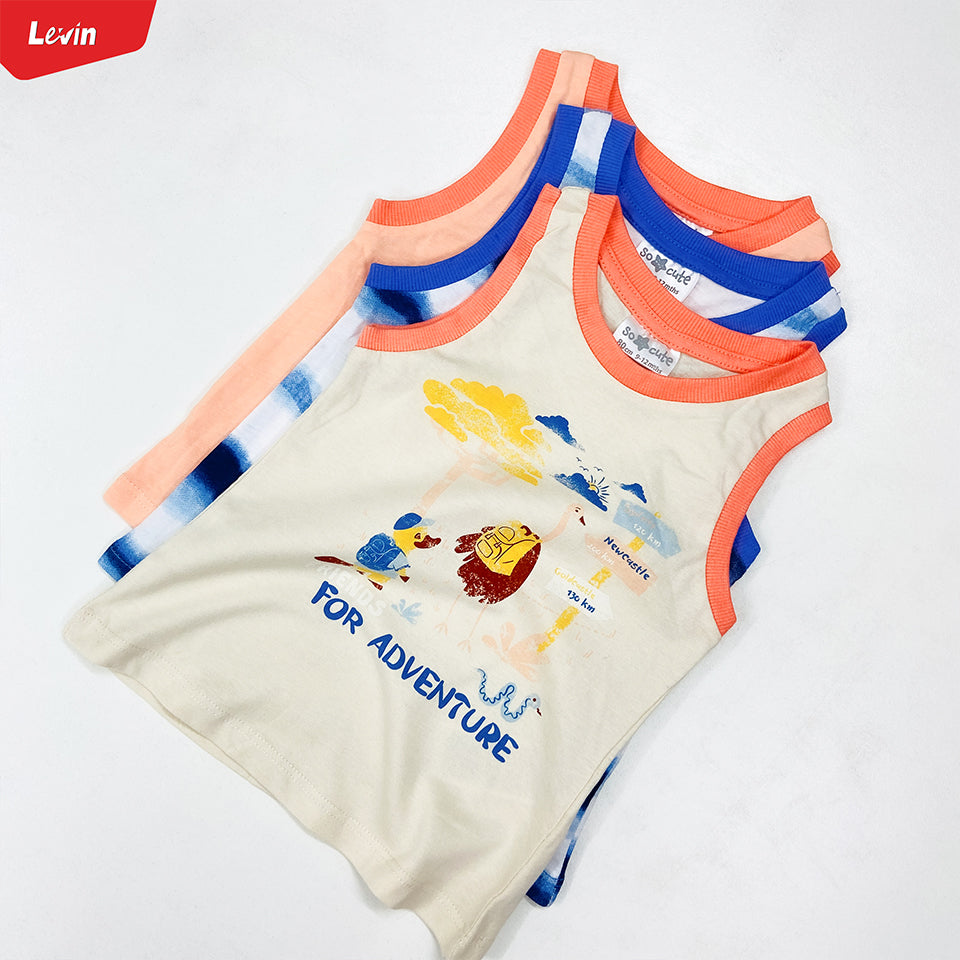 Pack of 3 Toddler Baby Cute Summer Cotton Tank Top