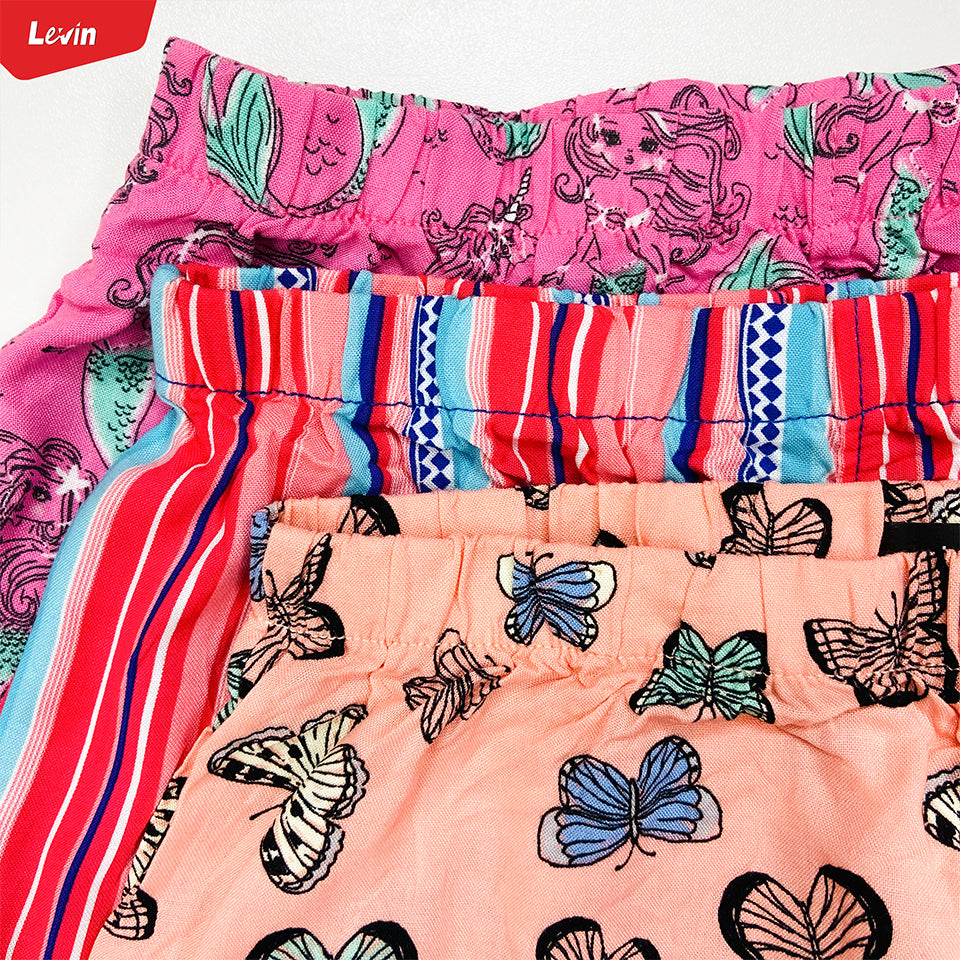 Teen Girl Floral Printed Elastic Waist Beach Short