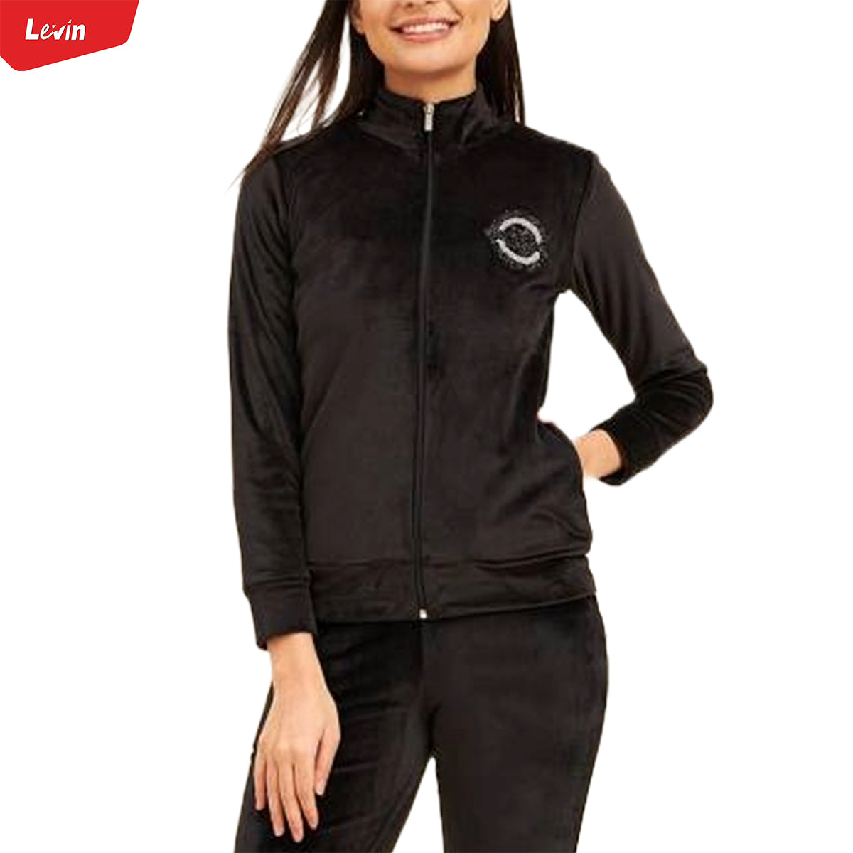 Women's Full Zipper Velvet Jacket