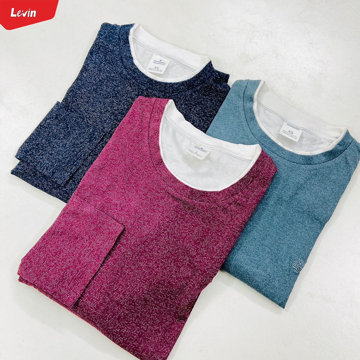 Men's Contrasting Double Collar Effect Long Sleeve Cotton T-shirt