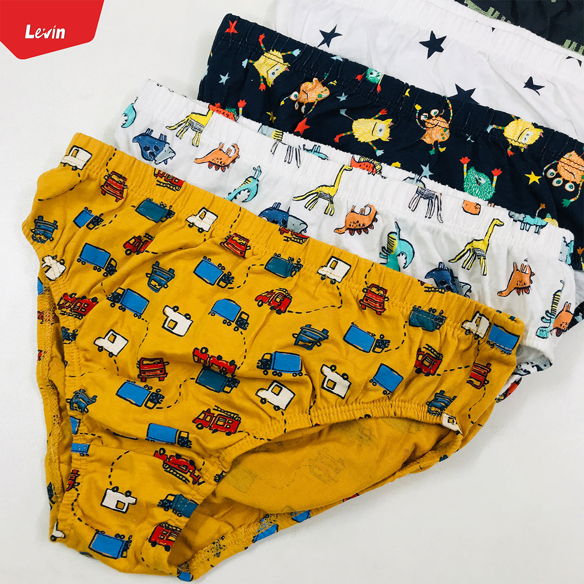 Pack of 5 Assorted Multicolor Cotton Boys Brief