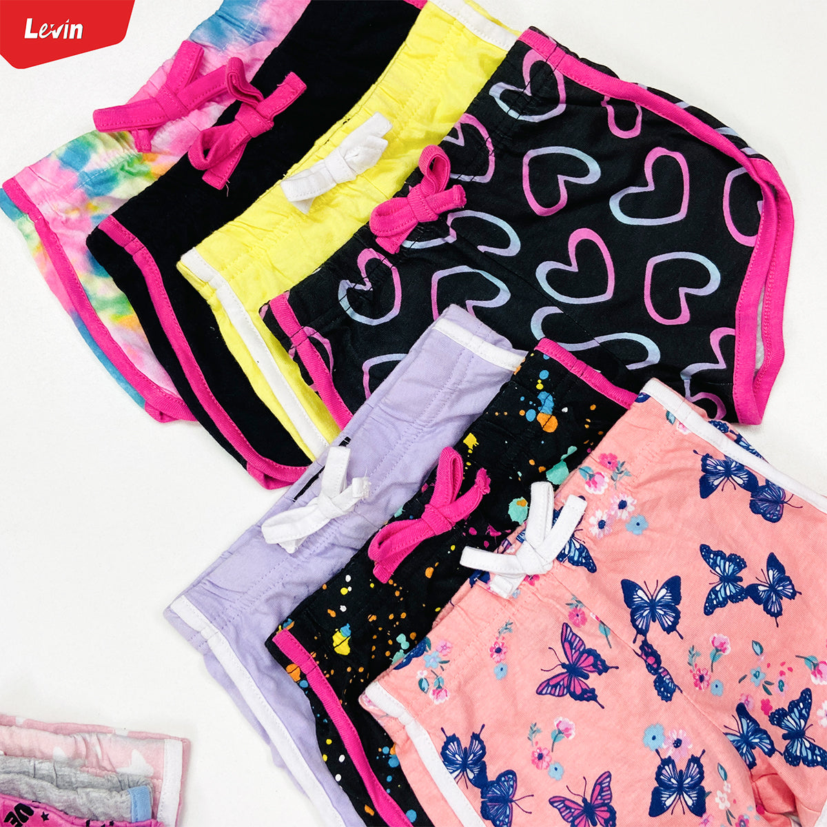 Toddler Girls Multicolor Cotton Summer Shorts