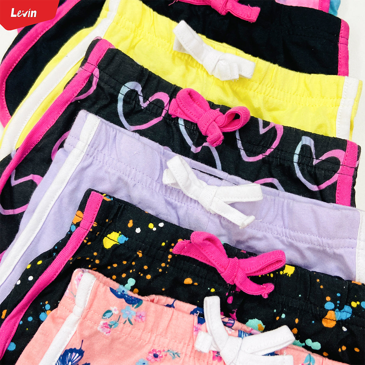 Toddler Girls Multicolor Cotton Summer Shorts