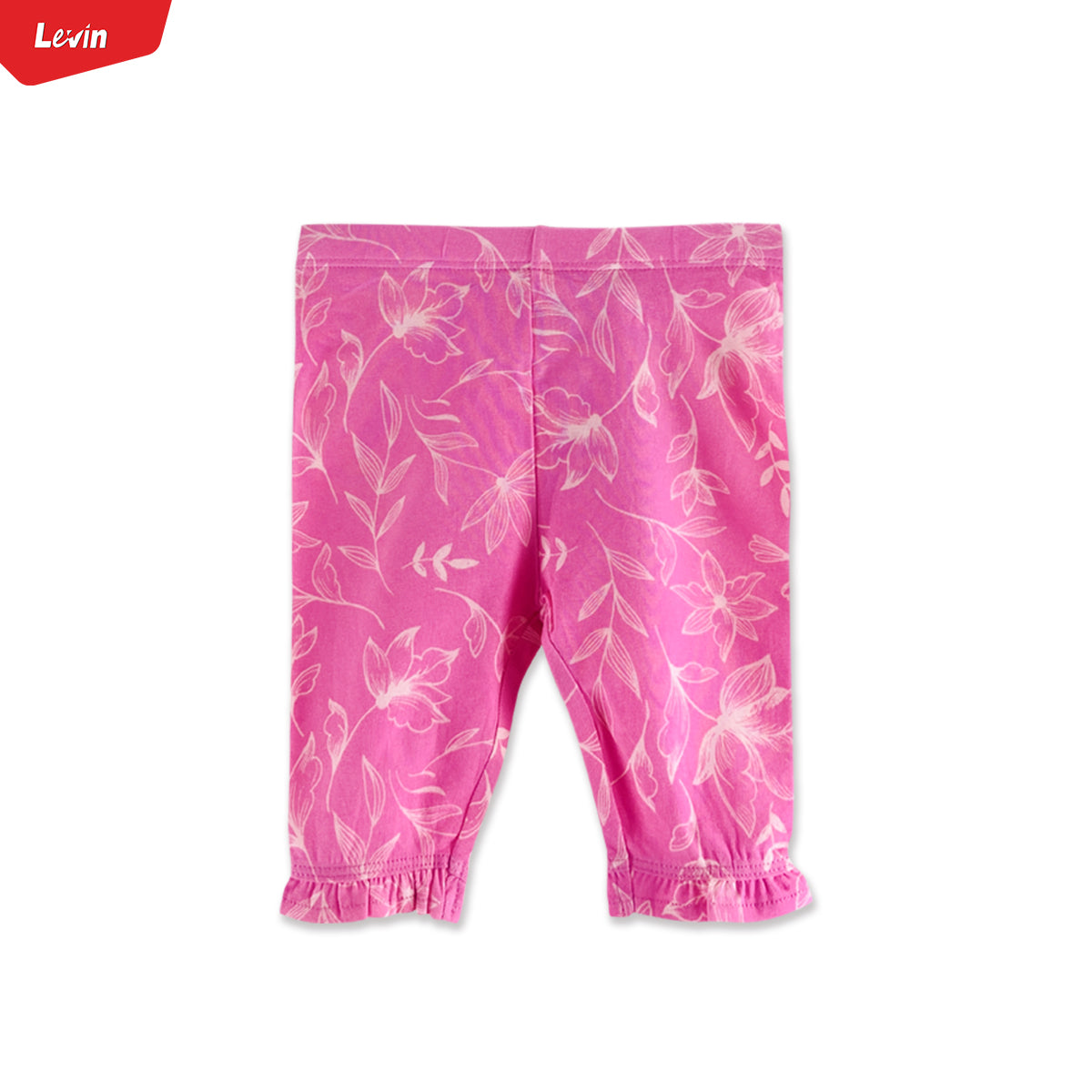 Pack of 2 Toddler Baby Girls 3/4 Cotton Ruffle Leggings