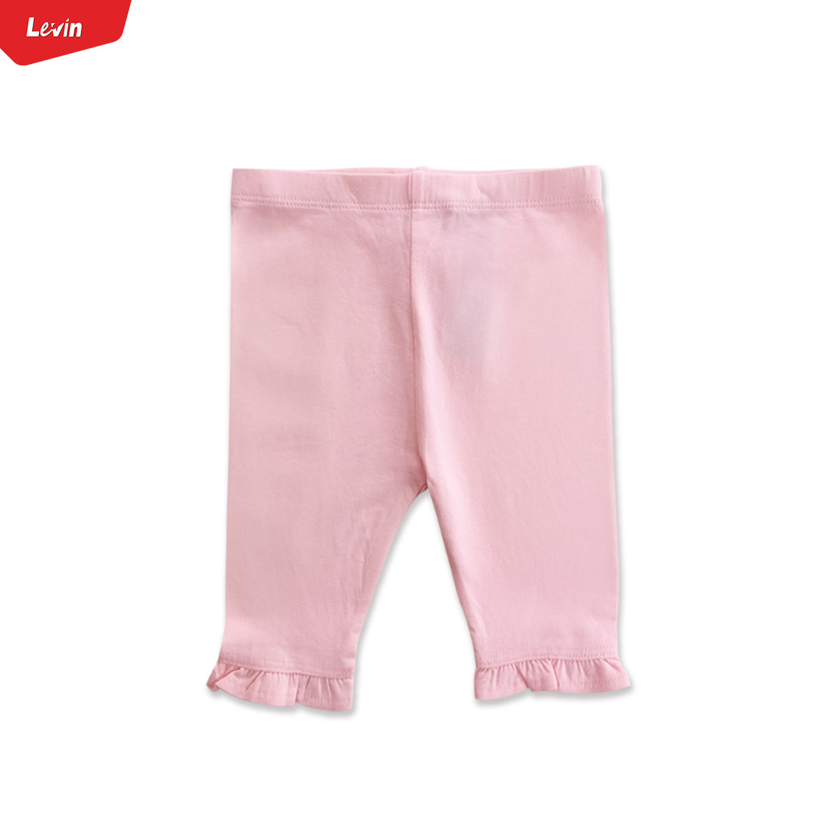 Pack of 2 Toddler Baby Girls 3/4 Cotton Ruffle Leggings