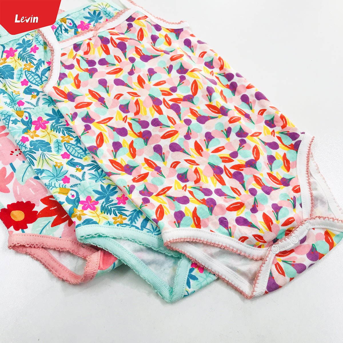 Girls Organic Cotton Sleeveless Camisole Romper