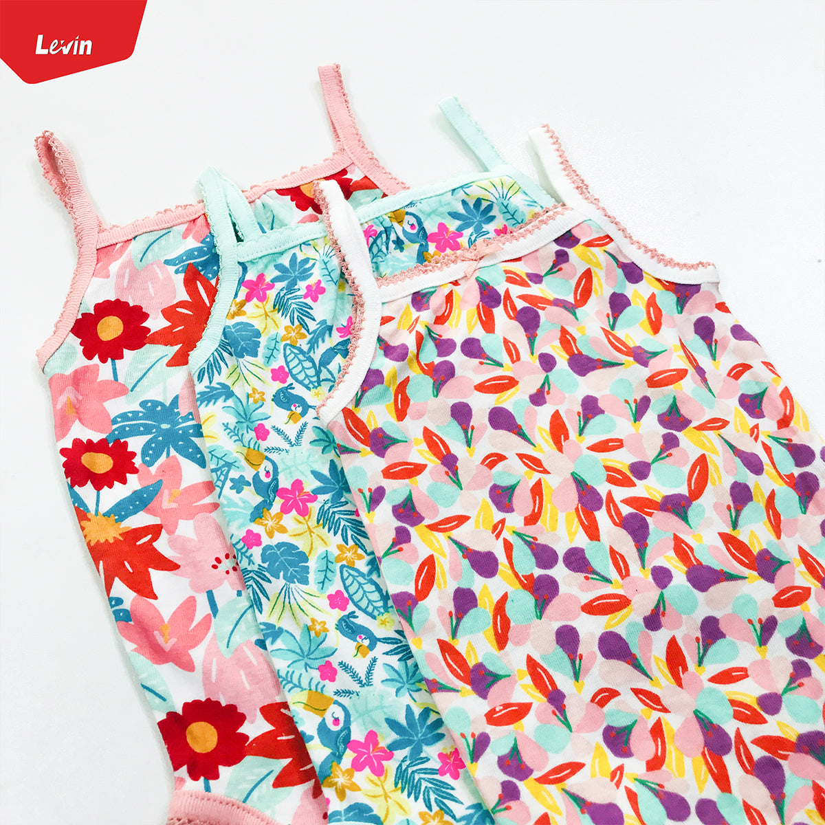 Girls Organic Cotton Sleeveless Camisole Romper