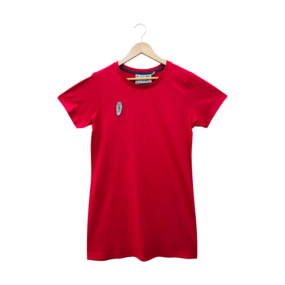 Womens Semi Long Round Neck Short Sleeve Casual Cotton T-Shirt