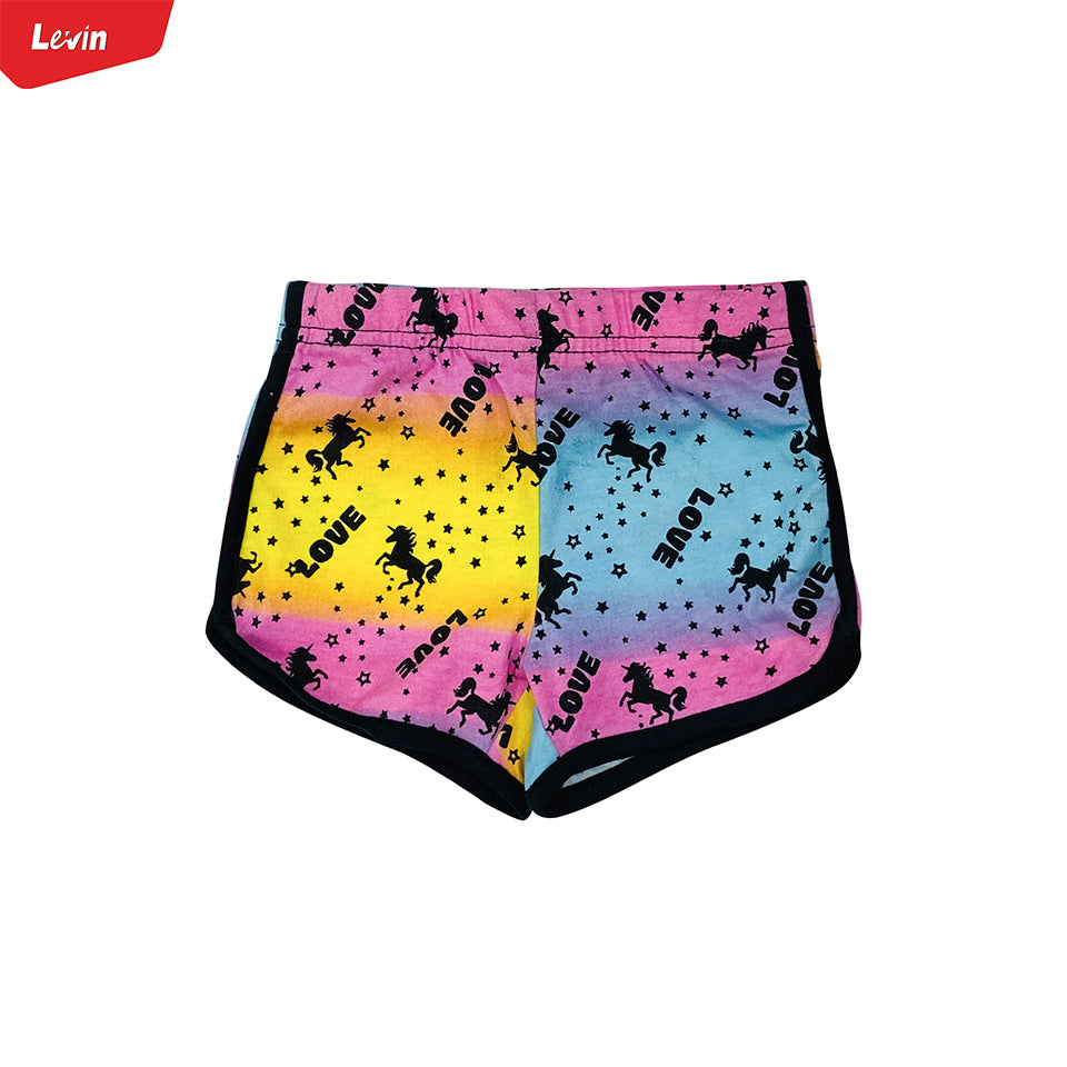 Toddler Girls Multicolor Cotton Summer Shorts