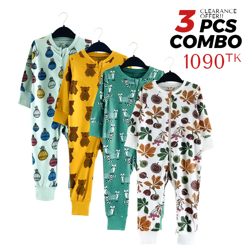 Baby Organic Cotton Printed Sleepsuit Full Body Romper