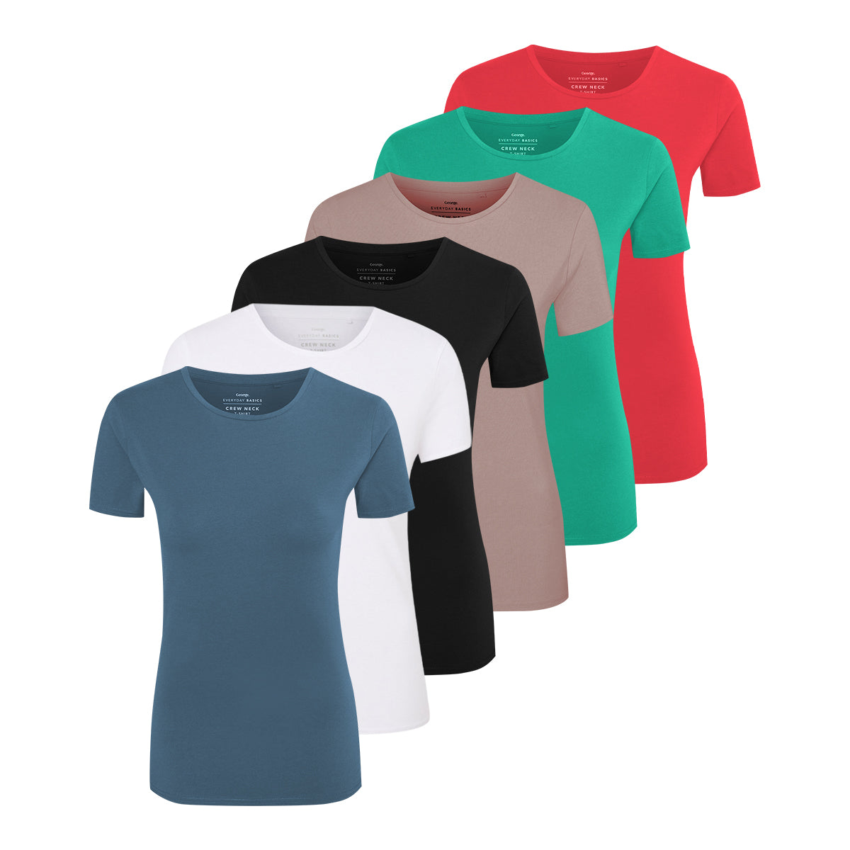 Womens Crew Neck Short Sleeve Soft Cotton Jersey T-Shirt