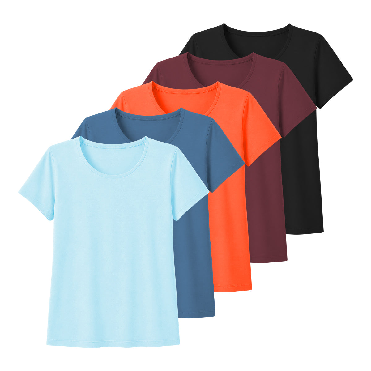 Women's Basic Cotton Scoop Neck Short Sleeve T-Shirt