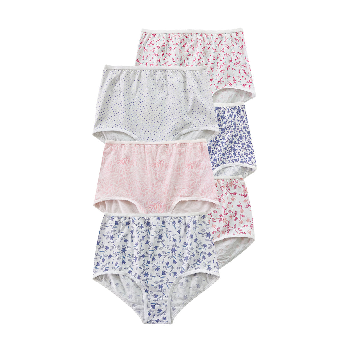 Pack of 4 Ladies High Waisted Full Back Coverage Printed Brief Panty