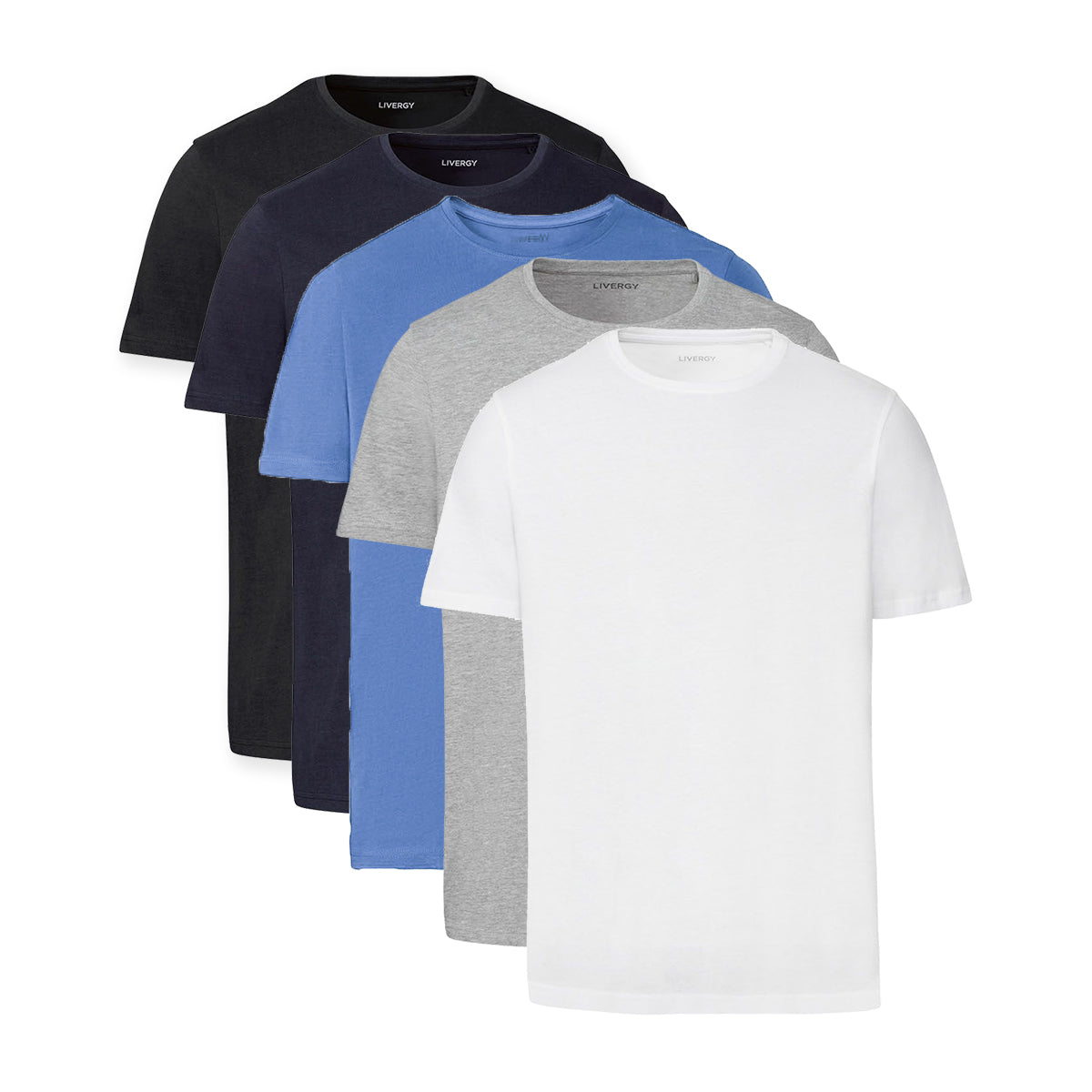 Basic Round Neck T Shirt T-shirt Blanc Col Rond North Basic