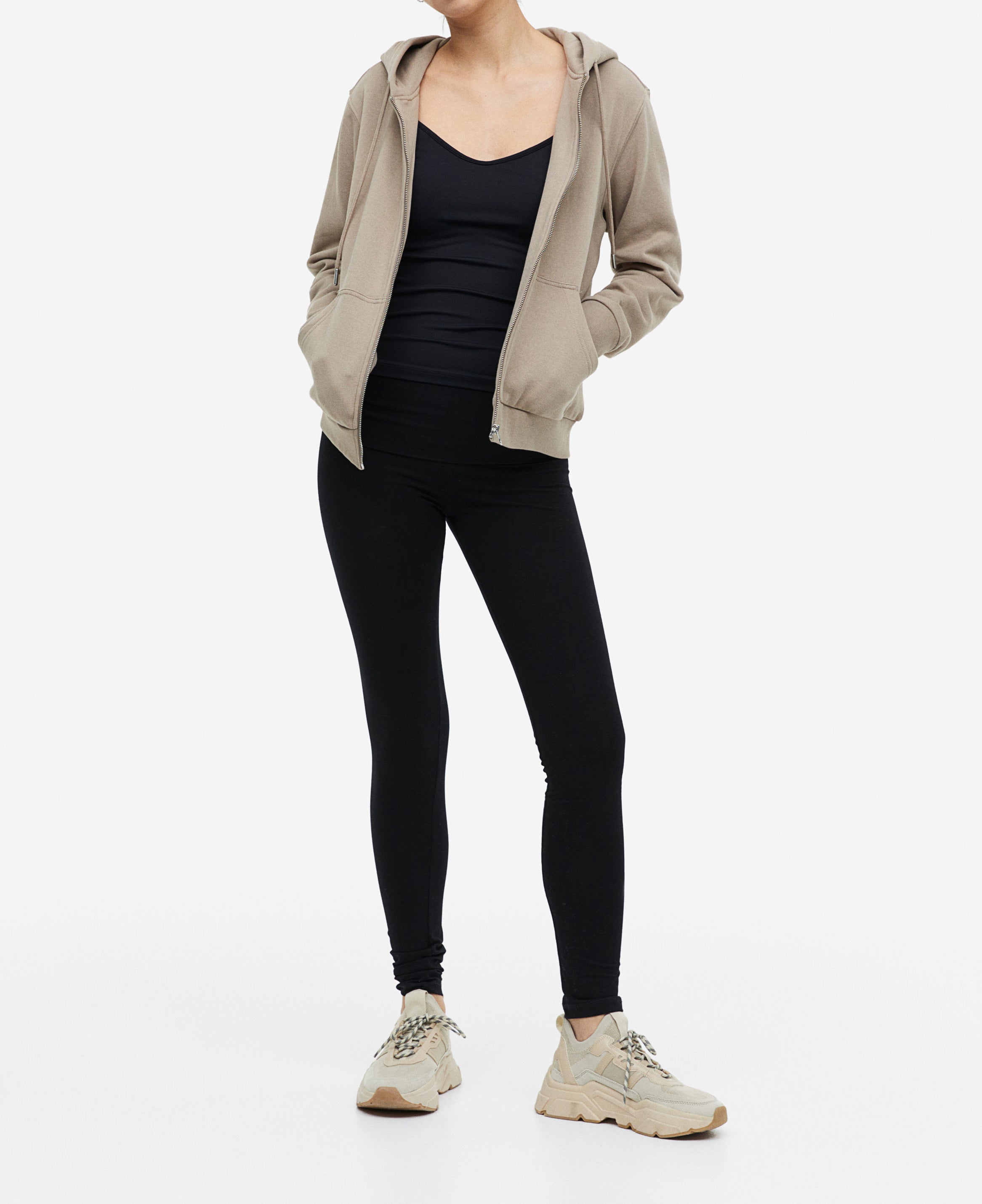 Womens High Waisted Before After Maternity Leggings