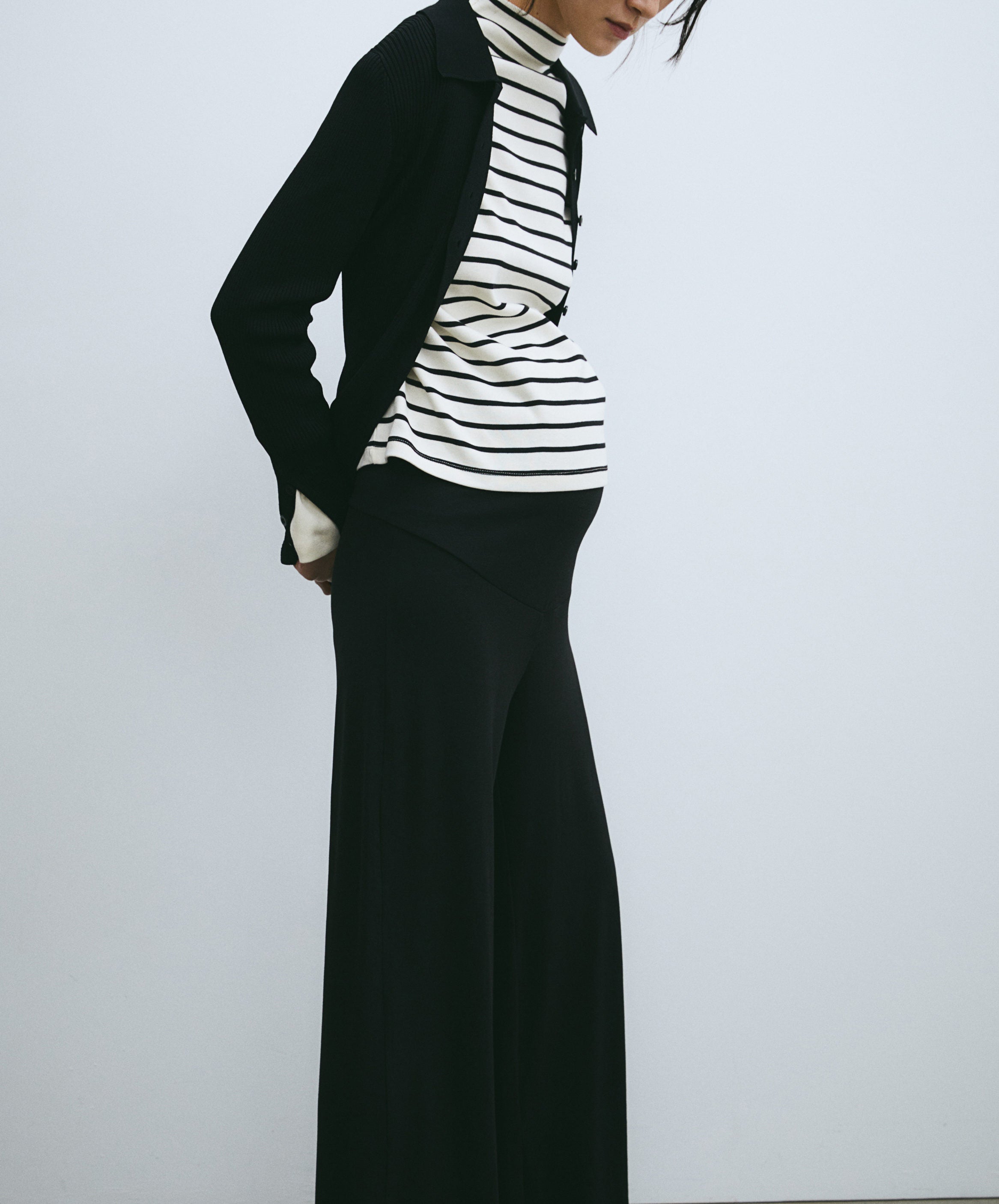 Womens High Waisted Maternity Jersey Trousers