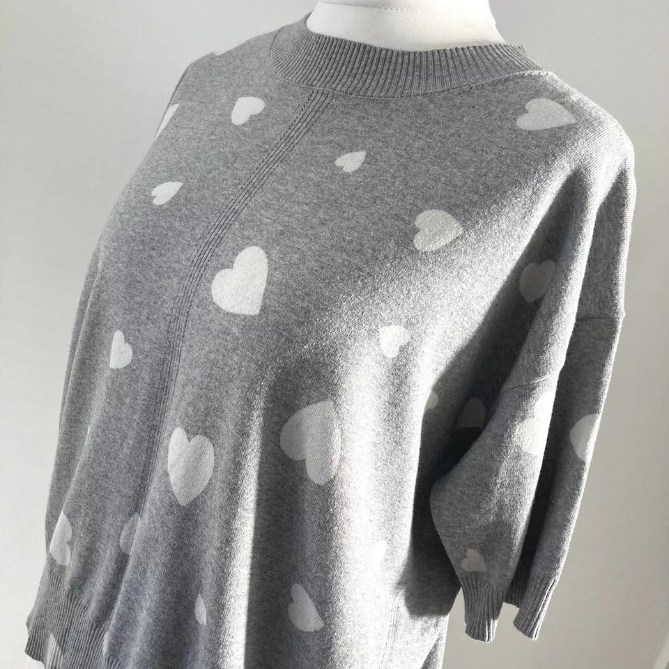 Ladies Short Sleeved Cotton Blend Knit Jumper Sweater