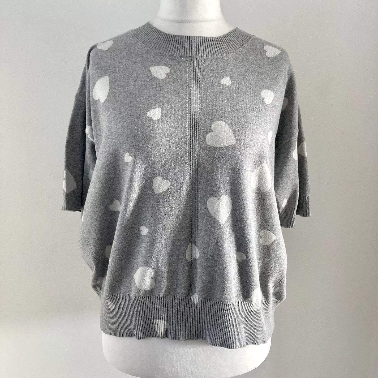 Ladies Short Sleeved Cotton Blend Knit Jumper Sweater