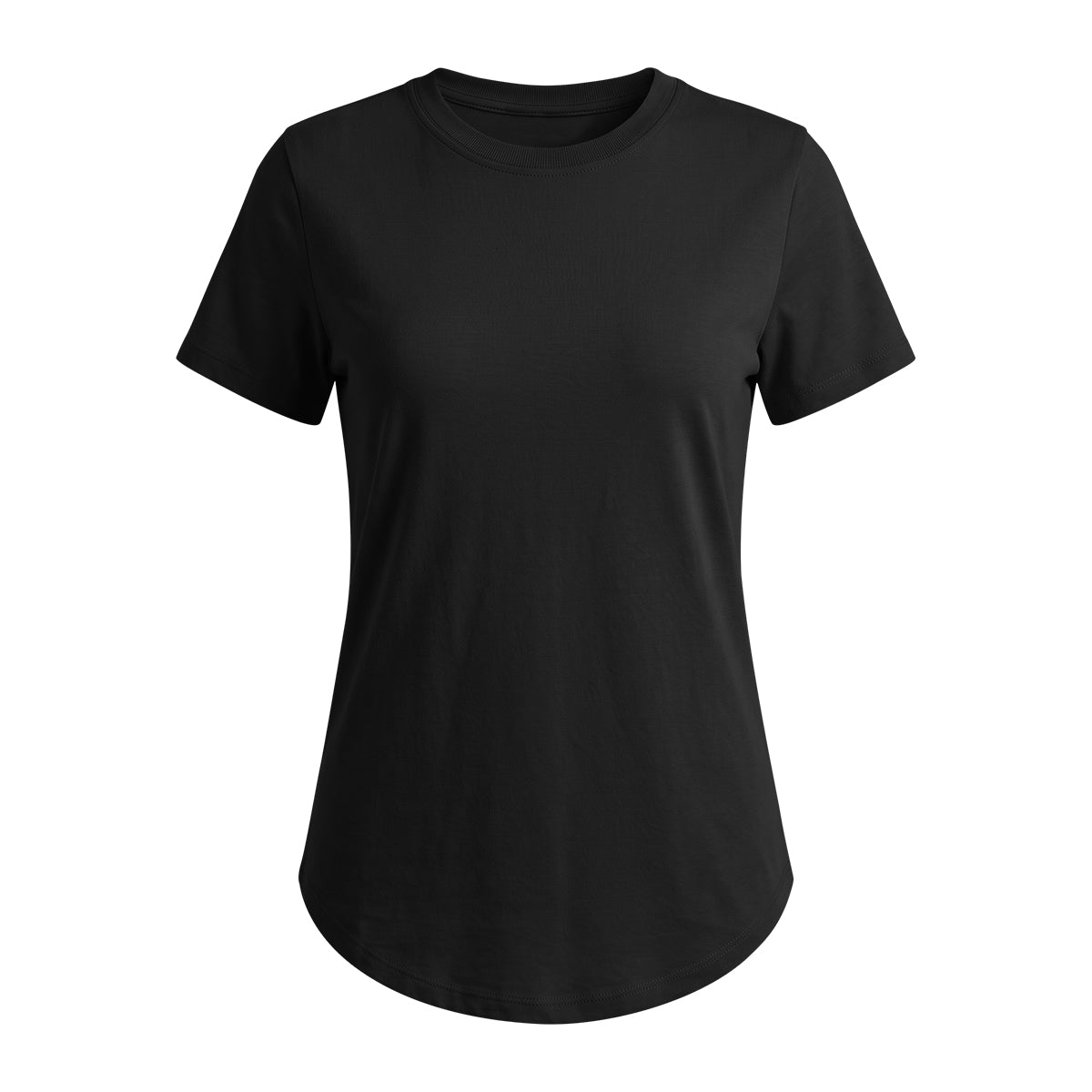 Women’s Cotton Crew Neck Curved Hem T-Shirt