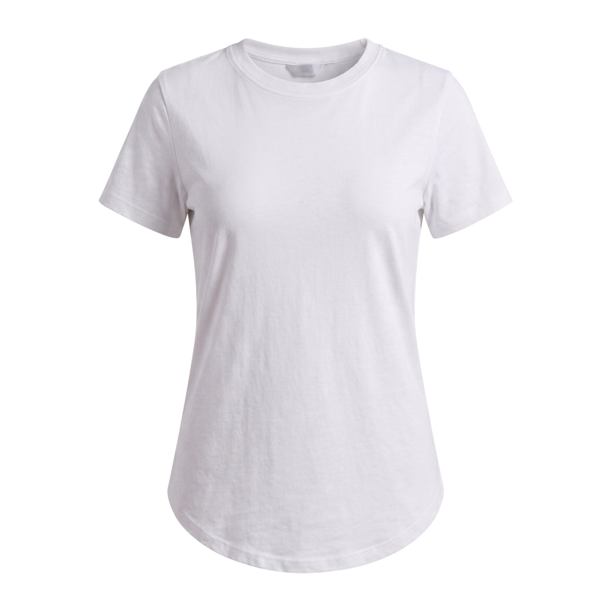 Women’s Cotton Crew Neck Curved Hem T-Shirt