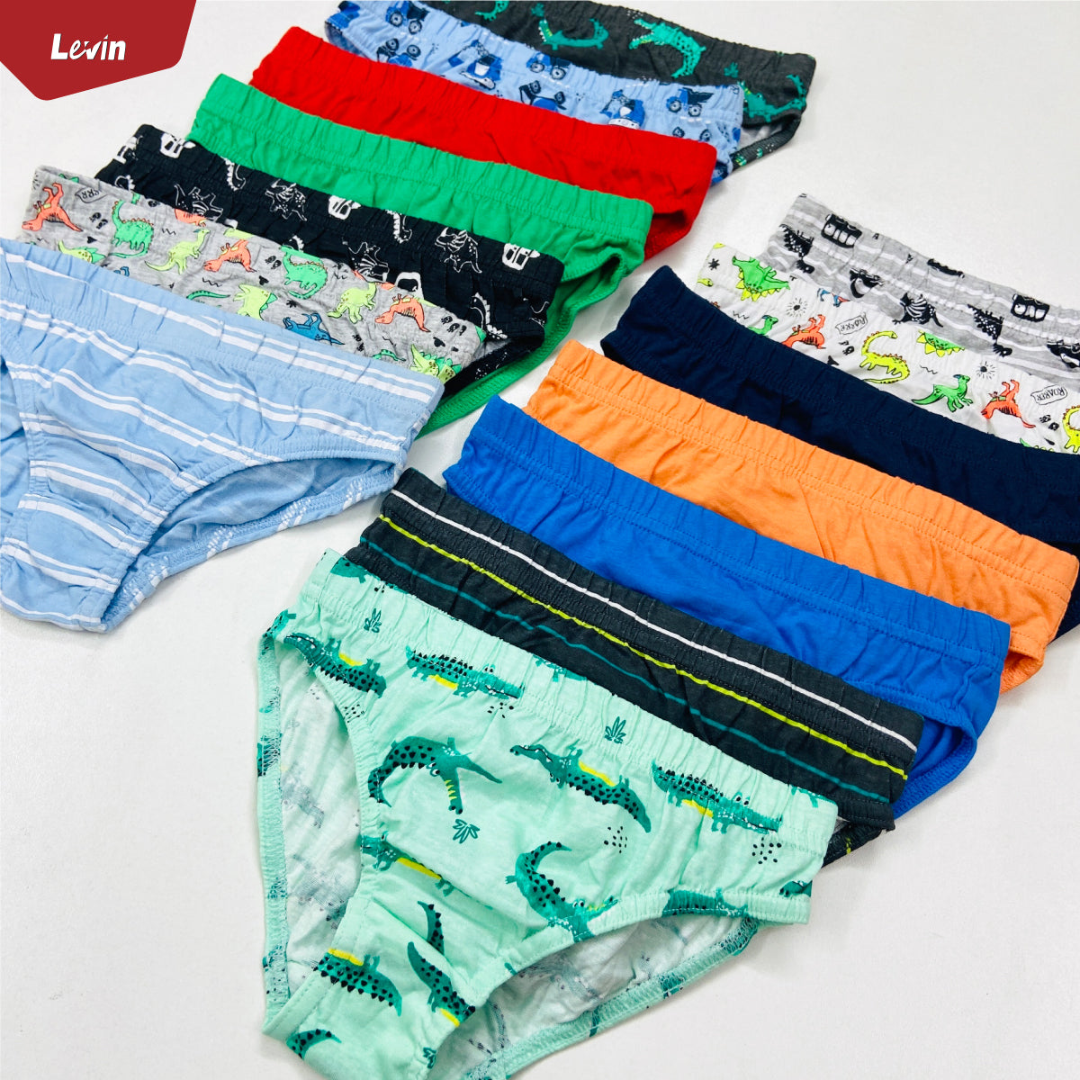 Pack of 5 Assorted Multicolor Cotton Boys Brief