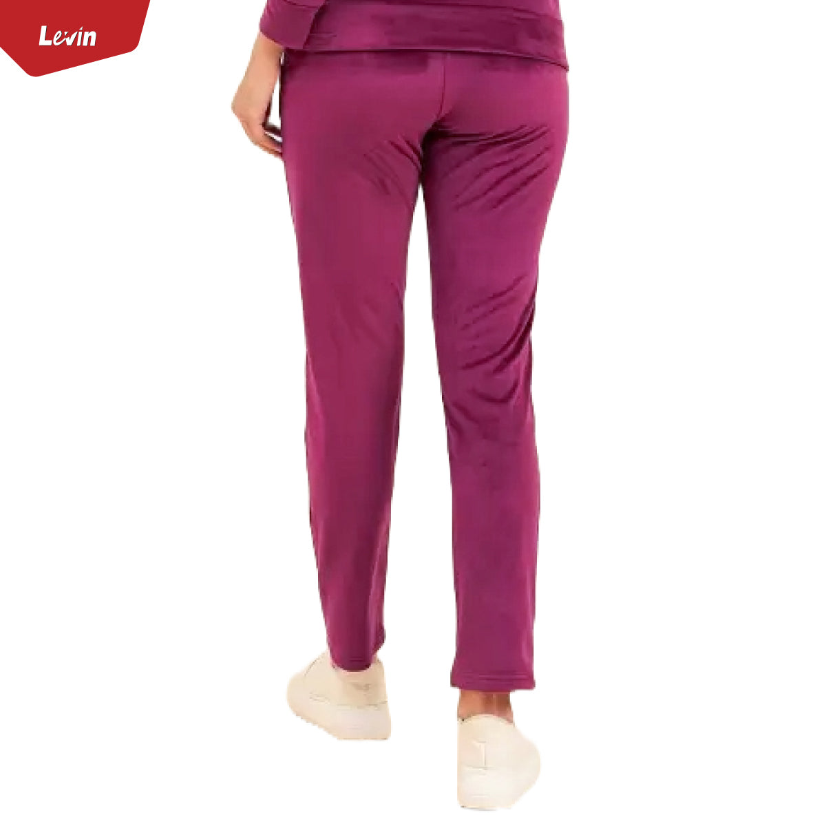 Women's Drawstring Waist Solid Velvet Trouser
