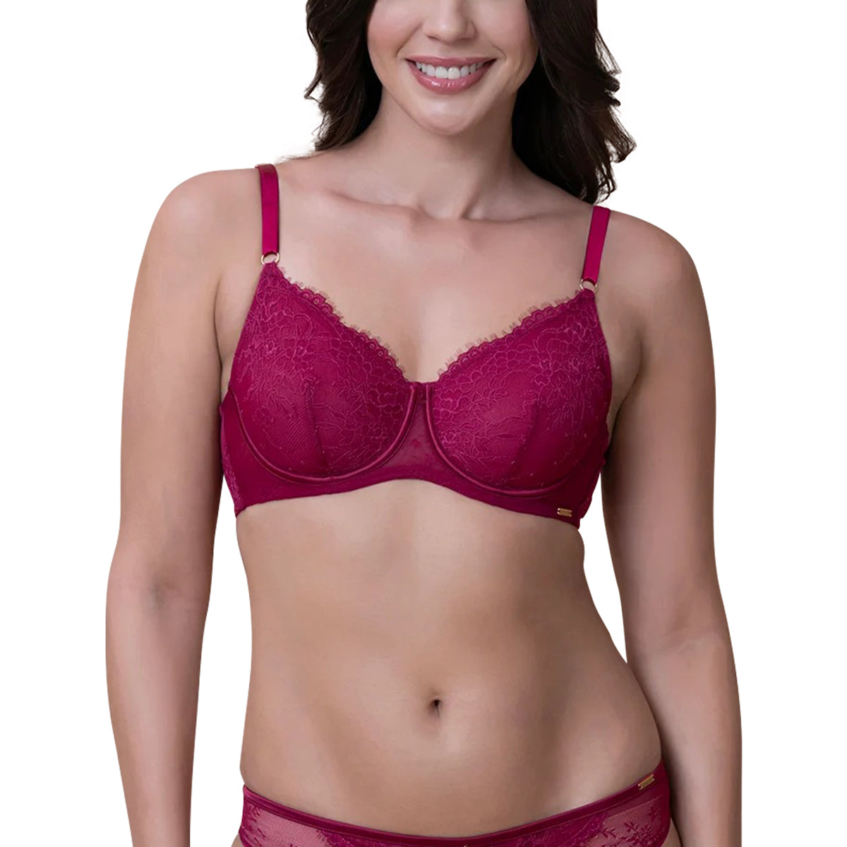 Women's Full Coverage Non-Padded Wired Floral Lace Bra