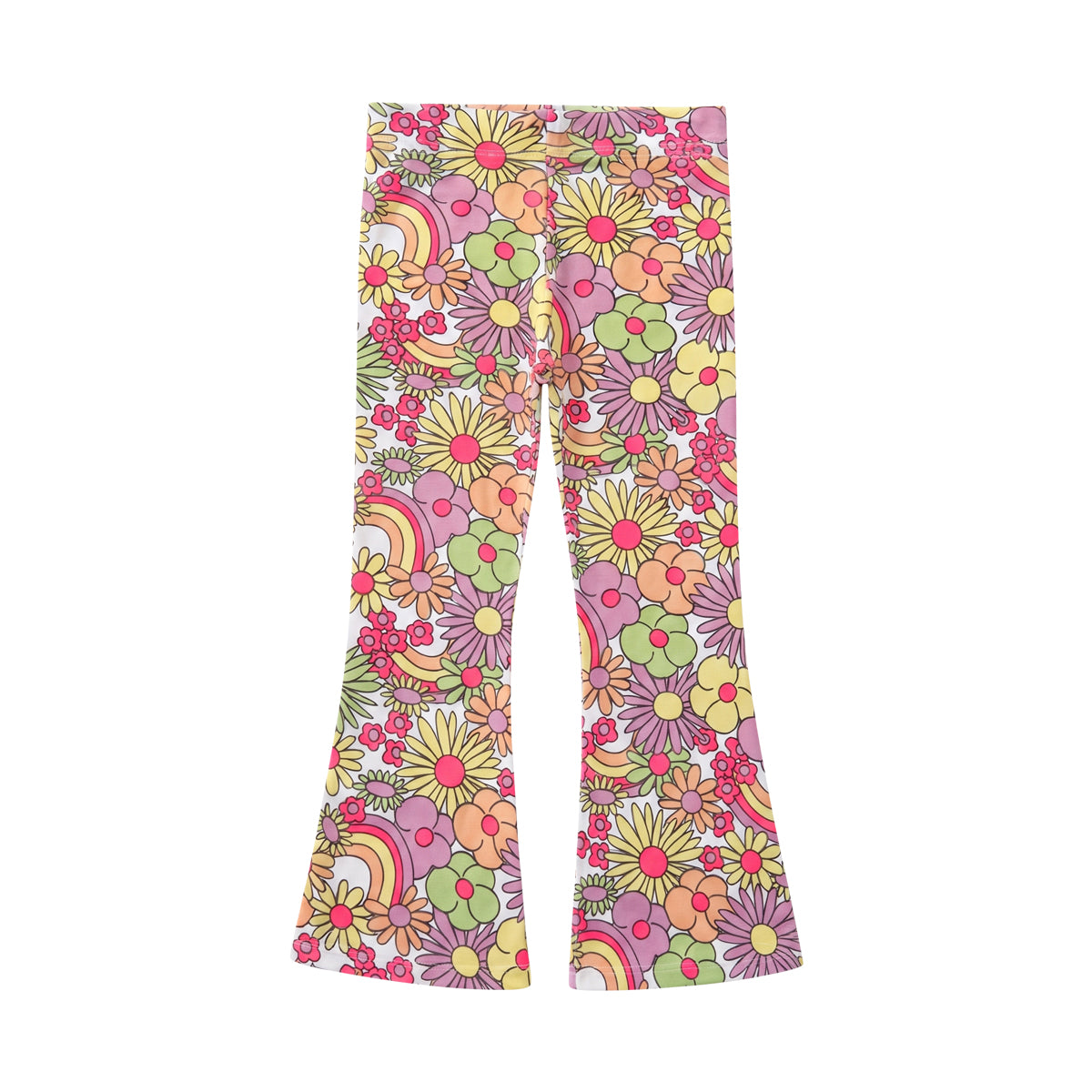 Girls Cotton Printed Flared Leggings