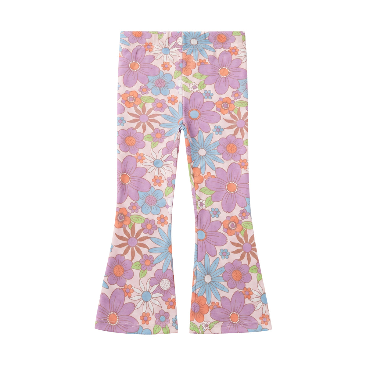 Girls Cotton Printed Flared Leggings