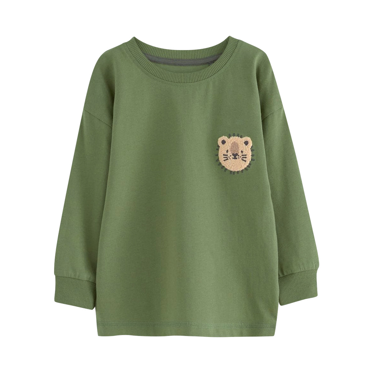 Kids Cotton Long-Sleeve T-Shirt with Ribbed Cuff