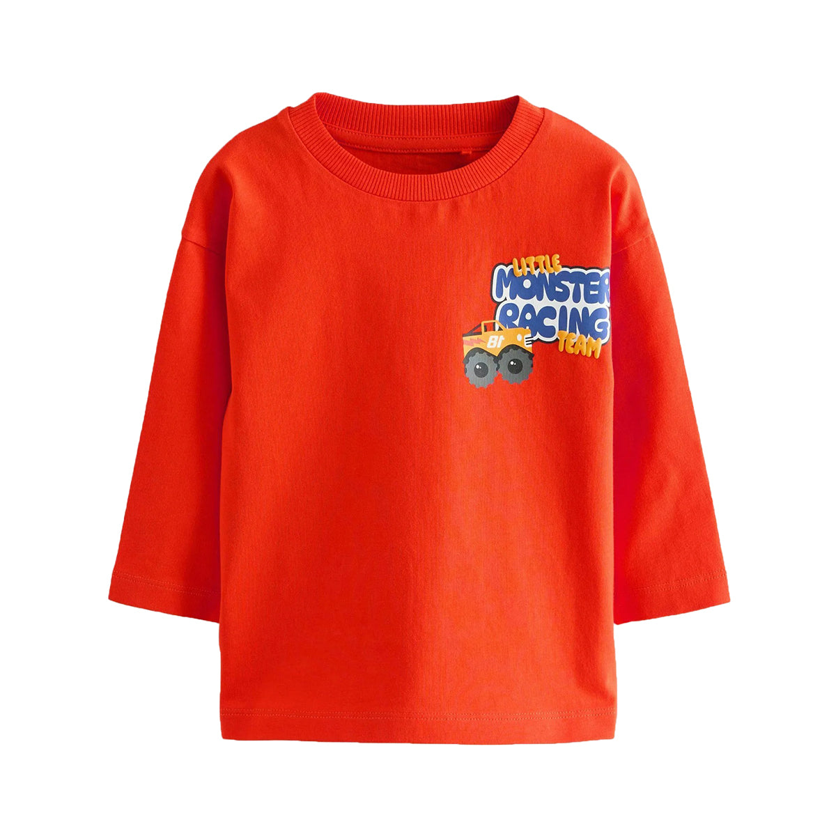 Boys' Cotton Long-Sleeve Printed Crew Neck T-Shirt | 2–10 Years