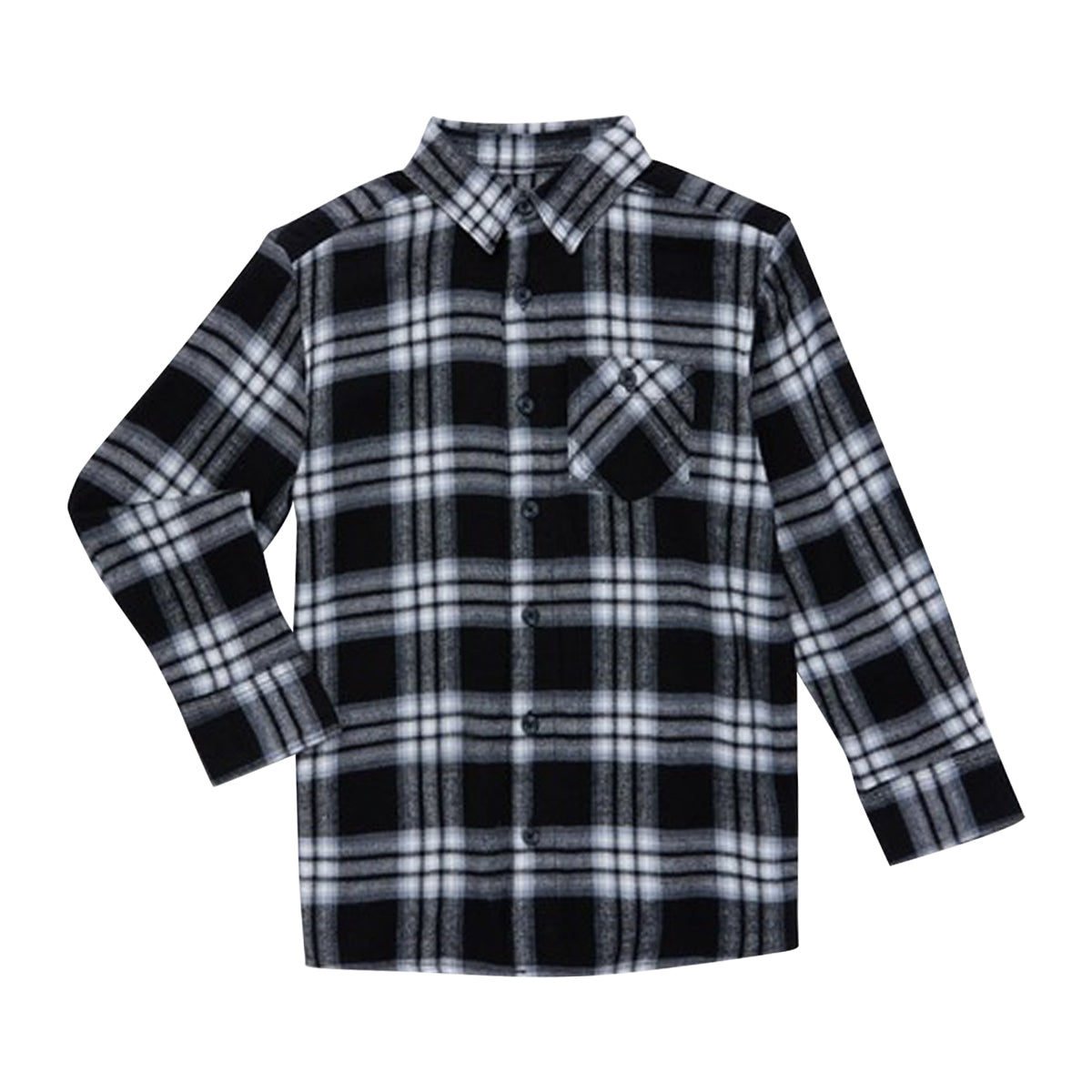Kids Unisex Check Flannel Shirt with Chest Pocket